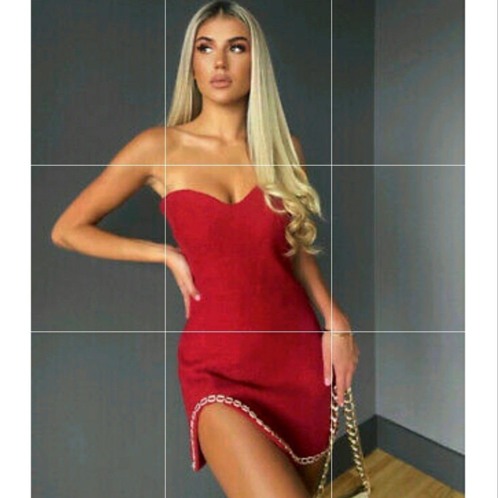 NWOT Zara Red Chain Dress